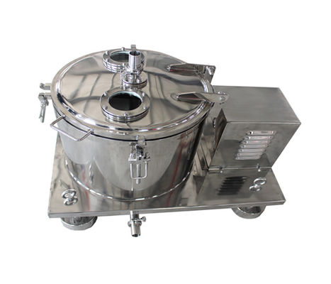 Rotação do centrifugador da cesta que seca a máquina da extração do óleo da biomassa do álcool etílico com planta
